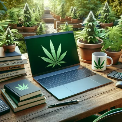 dalle-2024-03-12-23-19-13-create-a-3d-realistic-image-of-a-workspace-in-a-garden-setting-featuring-a-high-quality-laptop-surrounded-by-cannabis-plants-the-image-should-have-e-1